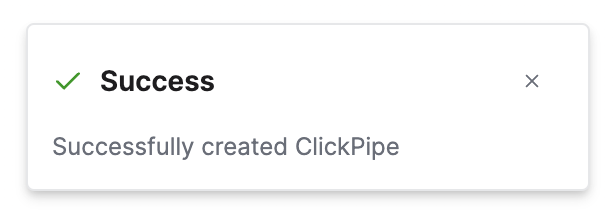 Уведомление об успешном выполнении
